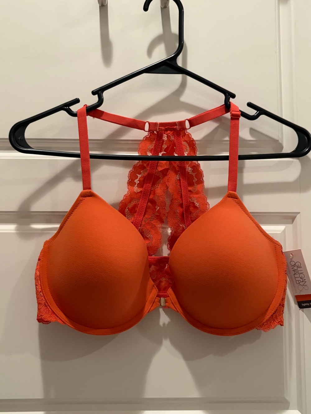 NWT Orange Lace Racerback Bra 36D